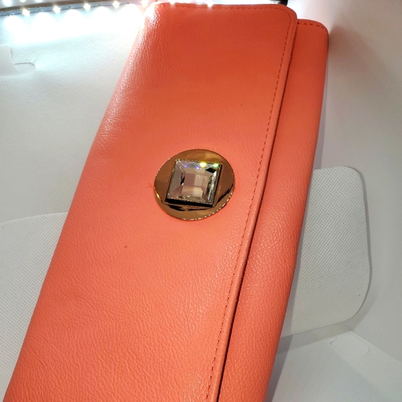 Vintage Gunne Sax Pink Leather Clutch - Picture 1 of 10